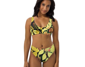 High Waist two Bikini set Swimwear Women summer Swimsuit New Push Up Biquini Ribbed Bathing Suit Women Sexy High Cut Bikinis Set