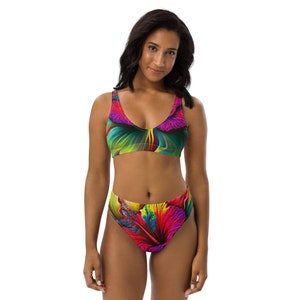 Padded Bikini Top Womens Matching Rash Guards Colorful Swimsuit Beach Vacation SPF Women Swimwear Women Bathing Suit Top Bright Women Bikini