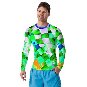 Tico Beach Men's Rash Guard Men's long Sleeve Rash Guard Protection Swim Shirt Customize Athletic Workout Top Sun Protection Surfer Swimwear
