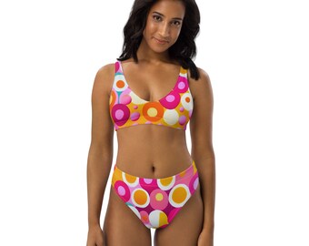 Boho high-waisted bikini, Bikini Swimwear/Summer Beach Beach Swimwear/ Printed Swimwear/ Women's Swimwear/Vacation Gifts/Bikini Set