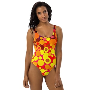 Ariana One-Piece Swimsuit / High Cut Bathing Suit / One-piece Deep V Swimsuit / 90s One-Piece Swimsuit / Red One Piece Swimsuit / Open Back