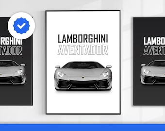 Lamborghini Aventador Supercar Auto Plakat für Mann, sofortiger Download Druck Wandkunst für Jungen, Zimmer Dekor Home Office Dekor Wohnheim, Geschenk Ehemann