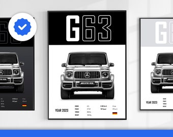 Mercedes G63 Supercar Auto Poster für Mann, Instant Download Print Wandkunst für Jungen, Haus Dekor, Dekoration für Wohnheim, Geschenk für Mann