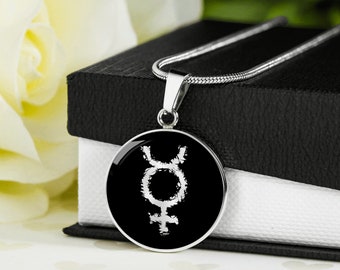 Personalized Mercury Sign Necklace, Engraved Mercury Symbol, Personalized Celestial Necklace Spiritual Gifts, engraved Necklace
