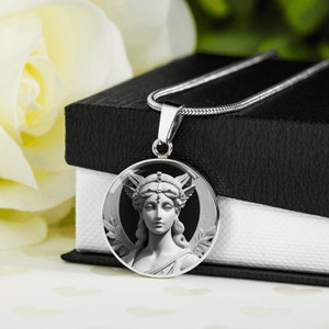 ARTEMIS NECKLACE, Artemis Pendant, Greek Goddess Amulet, Greek Goddess, Goddess jewelry, Greek Mythology Necklace, Goddess Pendant