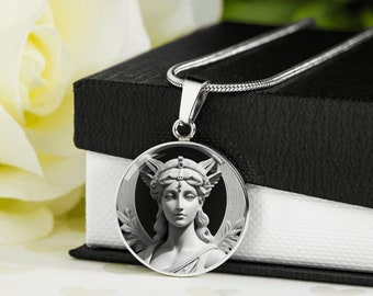 ARTEMIS NECKLACE, Artemis Pendant, Greek Goddess Amulet, Greek Goddess, Goddess jewelry, Greek Mythology Necklace, Goddess Pendant