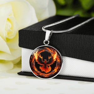 PHOENIX NECKLACE, Phoenix Rising Bird Necklace, Phoenix Pendant, Phoenix Jewelry, Strength Necklace For New Beginnings, Spiritual Gift