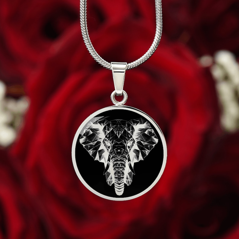 Personalized Elephant Necklace , Engraved Elephant Pendant