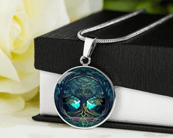 Personalized Tree Of Life Necklace, Engraved Tree Of Life Pendant, Personalized Gift Jewelry, Spiritual Necklace