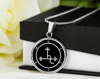 Personalized SIGIL OF LILITH, lilith necklace, sigil necklace, lilith rosary, lilith pendant, witch necklace, occult jewelry, pagan jewelry