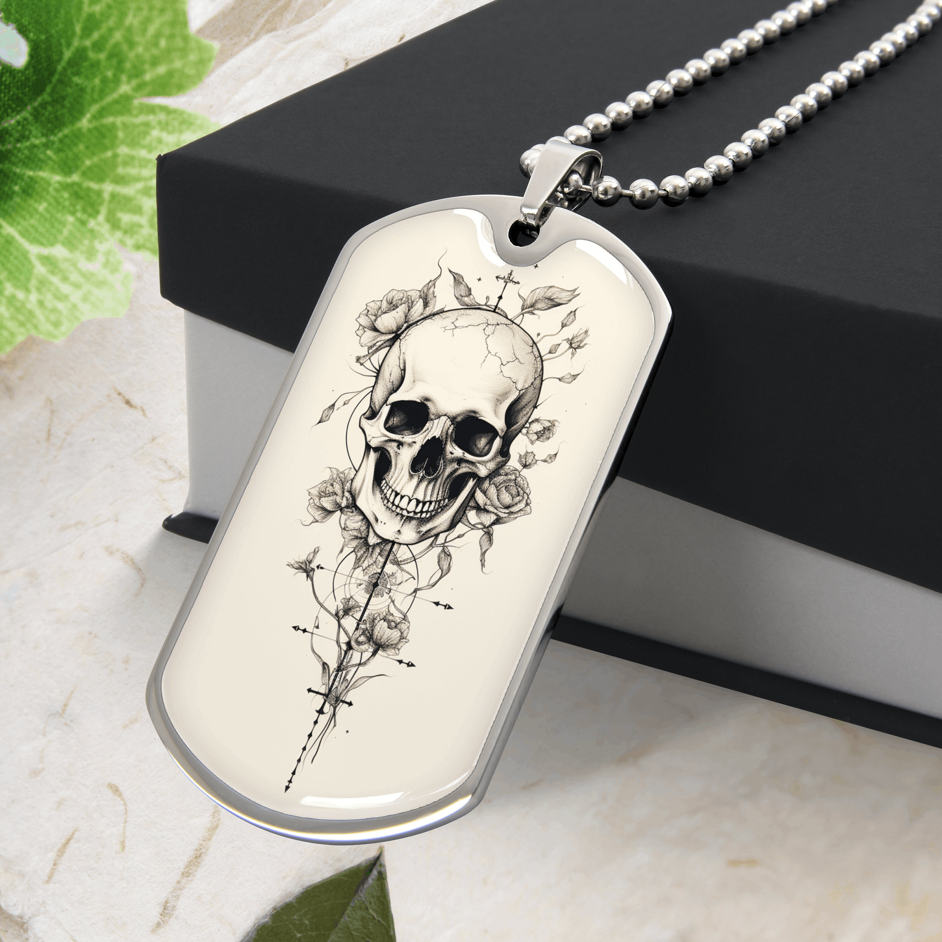 Skull Dog Tag Pendant - Etsy