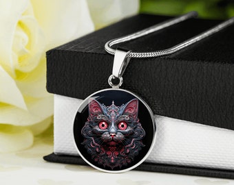 Personalized  Cat Necklace, Engraved Cat Jewelry , Personalized Cat Lover Gift, Cat Pendant Engraved Dog Tag