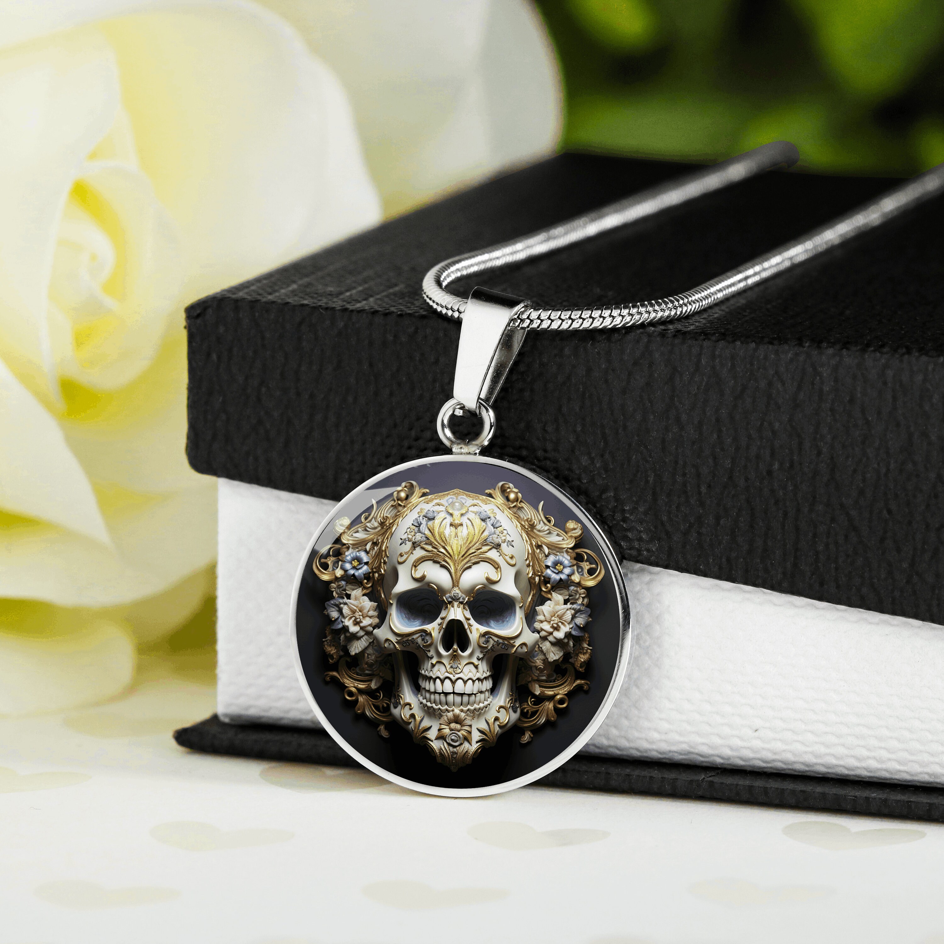 Personalized Memento Mori Necklace Engraved Memento Mori Pendant