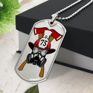 Personalized Fire Fighter Necklace , Engraved Fireman Pendant , Personalized Fire Fighter Retirement Gifts, Engraved Hero Dog Tag