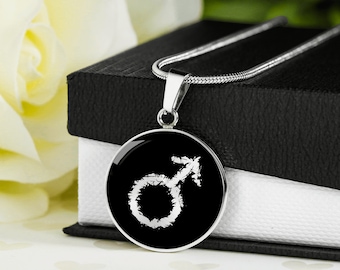 Personalized Mars Sign Necklace, Engraved Mars Symbol, Personalized Celestial Necklace Spiritual Gifts, engraved Necklace