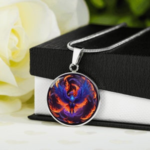 PHOENIX NECKLACE, Phoenix Rising Bird Necklace, Phoenix Pendant, Phoenix Jewelry, Strength Necklace For New Beginnings, Spiritual Gift
