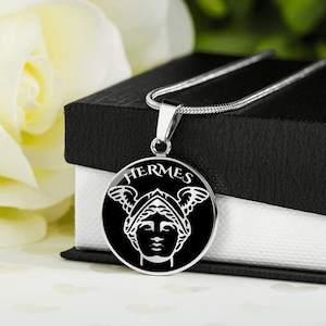 Personalized Hermes Necklace, Engraved Hermes messenger of God Greek mythology, Greek Jewelry Personalized Gifts