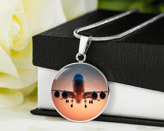 Personalized Airplane Necklace , Engraved plane necklace,plane necklace Personalized Gifts for pilots