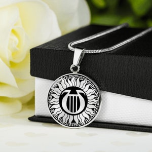 Personalized Apollo Necklace, Engraved Greek Mythology Necklace, Personalized Greek Necklace, Mythology Jewelry Gifts, Dog Tag