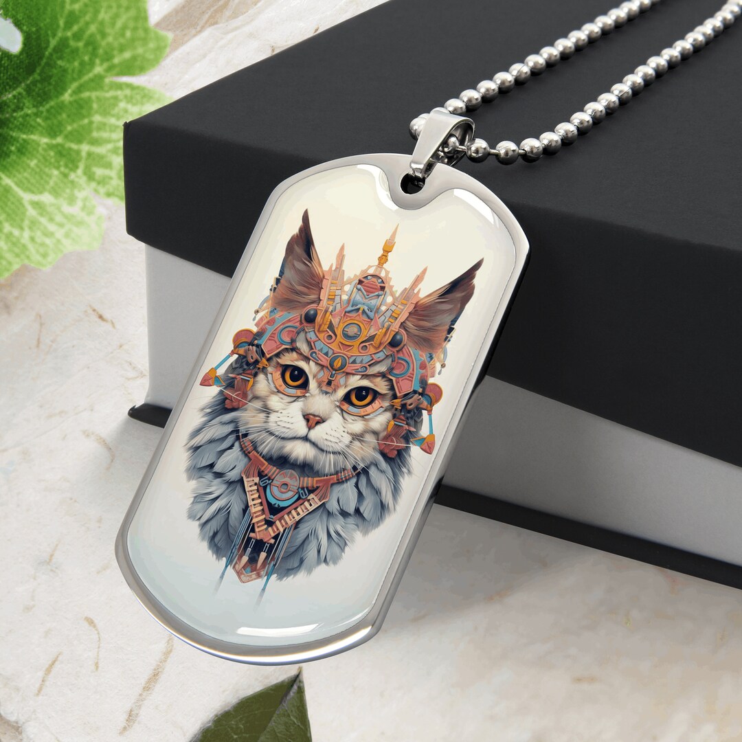 Personalized Cat Necklace, Engraved Cat Jewelry , Personalized Cat