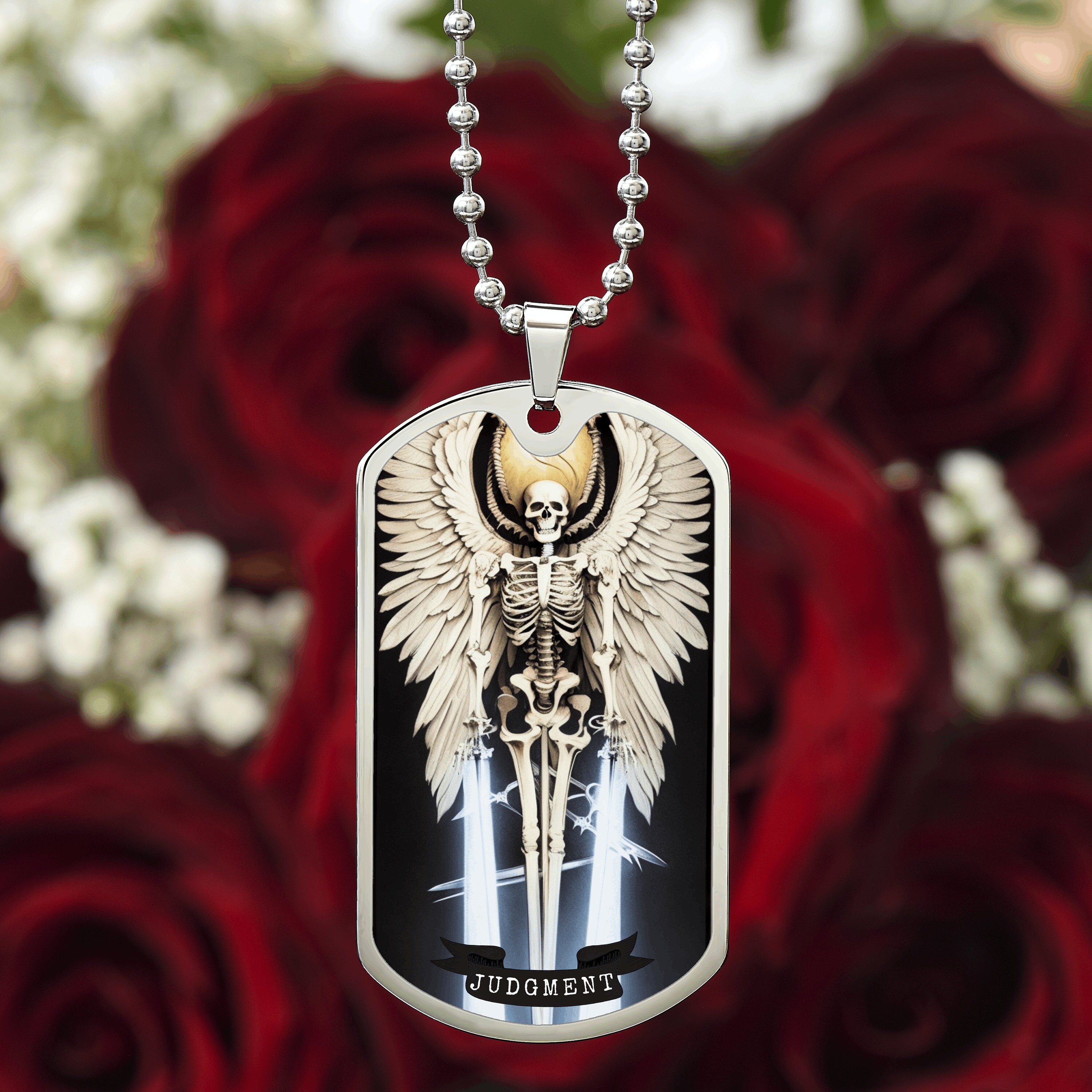 Judgment Card Custom Personalized Judgment Tarot Card Necklace, Engraved Tarot Card Necklace ...