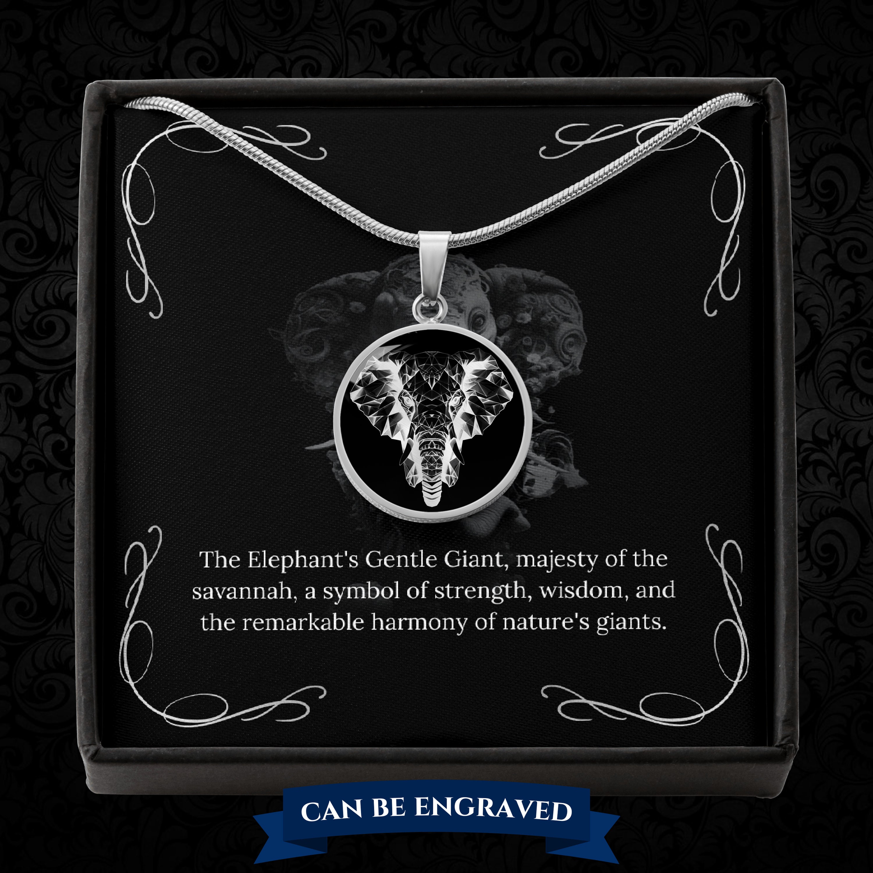 Personalized Elephant Necklace , Engraved Elephant Pendant ...