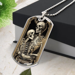 Personalisierte Die Liebende Tarot Karte Halskette, gravierte Tarot Karte Halskette, Tarot Karte Halskette Silber, Unisex Tarot Schmuck
