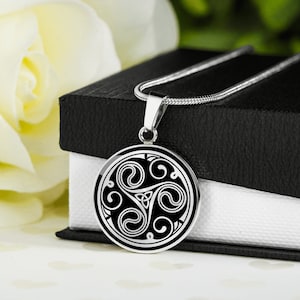 Personalized Triskelion, Engraved Celtic Triskelion Pendant, Personalized Nordic Mythology Spiritual Gifts, Engraved Necklace