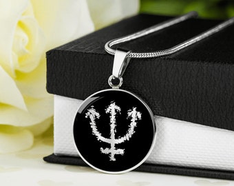 Personalized Neptune Sign Necklace, Engraved Neptune Symbol, Personalized Celestial Necklace Spiritual Gifts, engraved Necklace