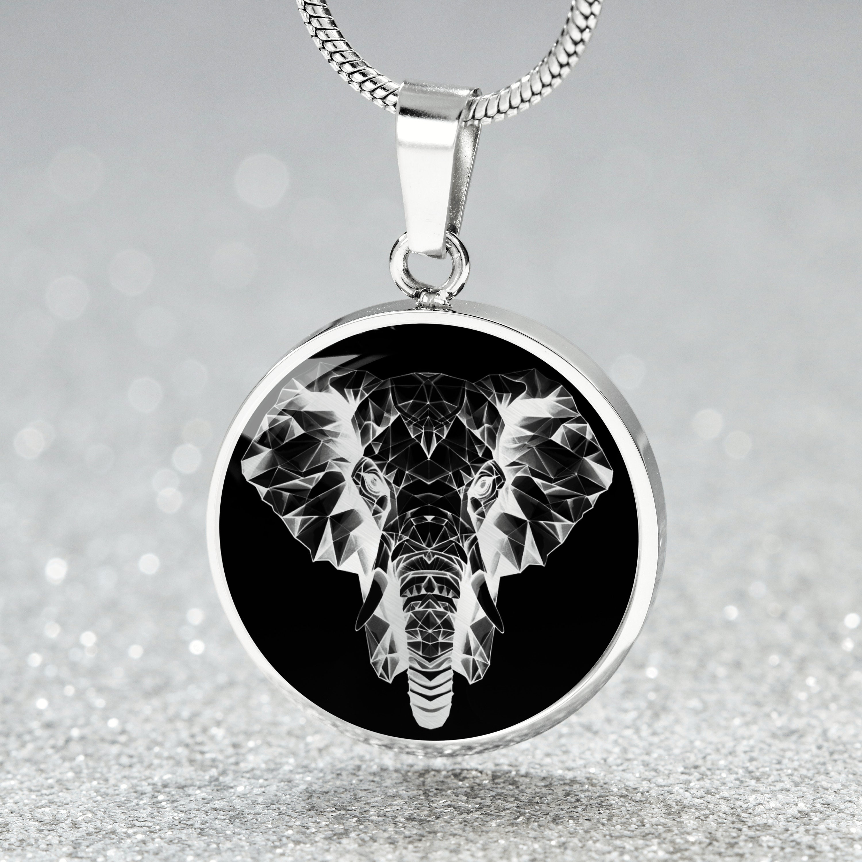 Personalized Elephant Necklace , Engraved Elephant Pendant ...