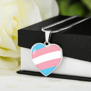 Personalized Transgender Necklace, Engraved Transgender Jewelry , Personalized Gifts For Trans, Engraved Heart Pendant Necklace