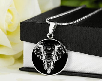 Collar de elefante personalizado, colgante de elefante grabado, regalos personalizados para amantes de la naturaleza, collar grabado