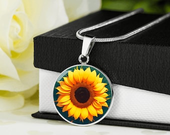 Personalized Sunflower necklace , Engraved  Sunflower Name Necklace ,Sunflower Jewelry  Personalized Gifts, Engraved Sunflower pendant