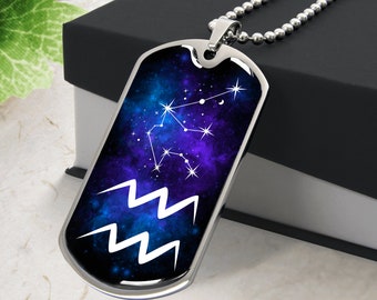 WASSERMANN Halskette, Wassermann Schmuck, Sternzeichen Halskette, Astrologie Halskette, Wassermann Anhänger, Wassermann Anhänger, personalisierte Halskette