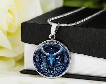 STEENBOK KETTING, Steenbok Sieraden, Astrologie Ketting Steenbok Verjaardagscadeaudoos, Gegraveerde gepersonaliseerde ketting