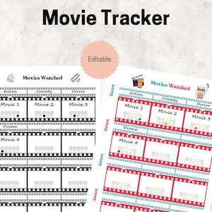 Movie Tracker | Editable Watch Log | Journal Page