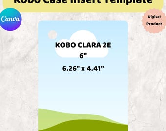 Kobo Clara 2E Einlegevorlage | Benutzerdefiniertes eReader Hülle Design | DIY Kobo Haut | Digitaler Download | Bücherwurm Geschenk PNG SVG