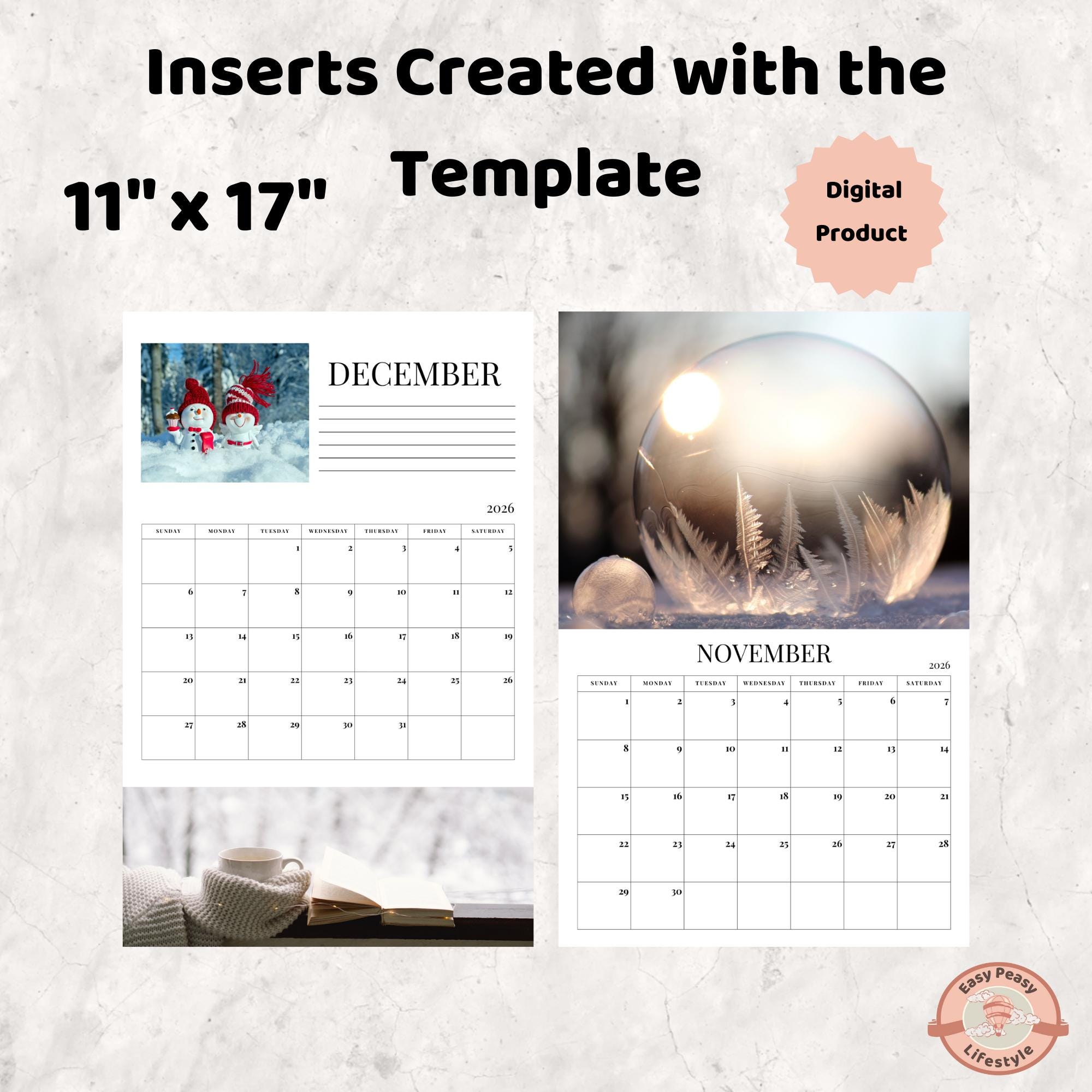 2026 PLR Calendar Template, Printable Digital Planner, Editable Canva ...