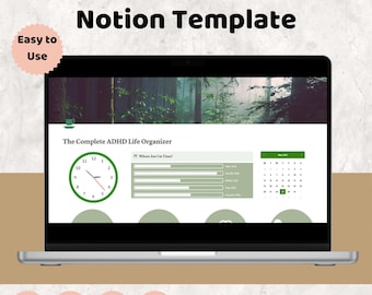 Notion ADHD Planner Template, Student Productivity, Habit Tracker (Digital Download)