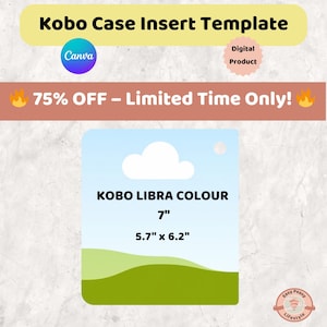 Kobo Libra Colour Insert Template – Printable DIY Case Insert, Customizable E-Reader Skin, Instant Digital Download