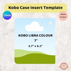 Kobo Libra Color Insert Template - Druckbare DIY Case Insert, anpassbare E-Reader Skin, sofortiger digitaler Download