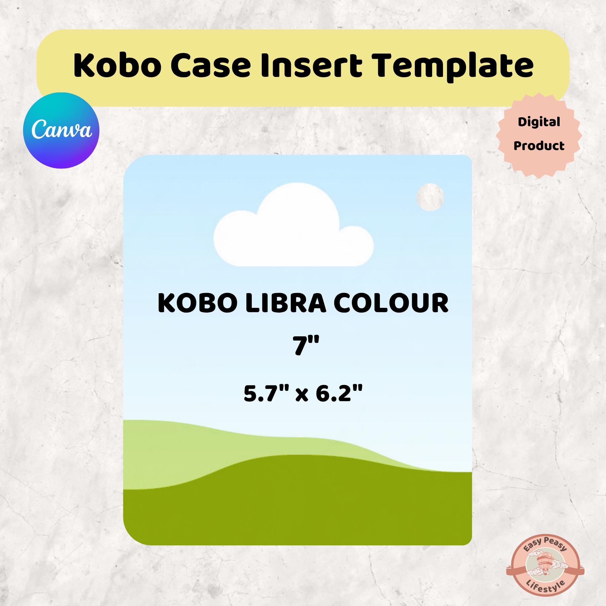 Kobo Libra Colour Insert Template – Printable DIY Case Insert