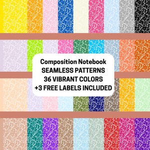 Composition Book Template, Digital Download Notebook, Teacher Gift, Back to School, Customizable Design Ideas