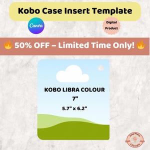Kobo Libra Colour Insert Template – Printable DIY Case Insert, Customizable E-Reader Skin, Instant Digital Download
