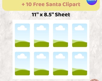 Myo Yoto Card Template, Editable DIY Card Design, Custom Canva Template, Instant Download for Kids' Audio, 10 Free Santa Clipart