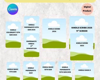 DIY Kindle Insert Vorlage, klare Hülleneinsätze für Paperwhite, Basic & Colorsoft, Scribe, bearbeitbarer Canva digitaler Download