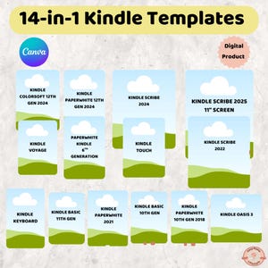 Kindle Insert Template Canva, Clear Case Inserts for Paperwhite Basic Colorsoft & Scribe, DIY Kindle Cover Design