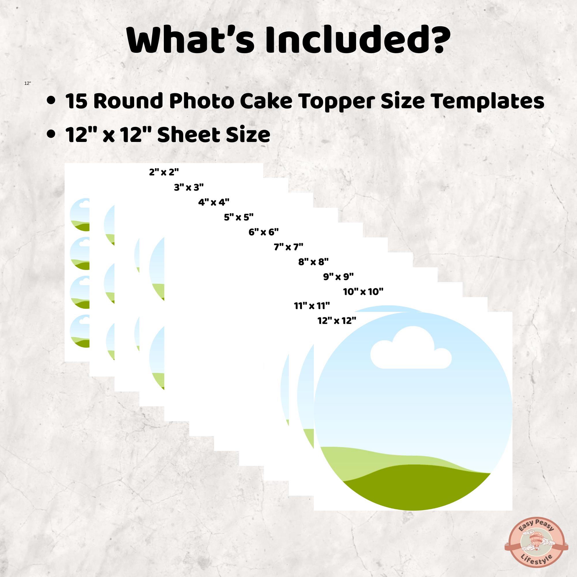 Custom Photo Cake Topper Template, Editable Birthday Party Decoration ...