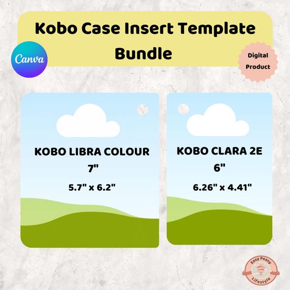Kobo Case Insert Template Bundle | Clara, Libra (digital Download