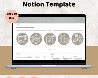 Notion Social Media Planner: Content Calendar, Marketing Tool (Digital Download)